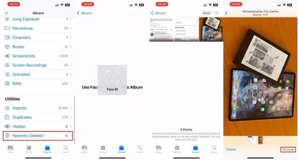 上杭苹果14维修分享 iPhone14 上恢复已删除的照片 
